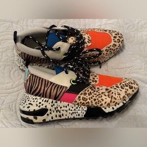 Steve Madden Chunky Leopard Print Sneakers | Colorblock | Women’s 7.5